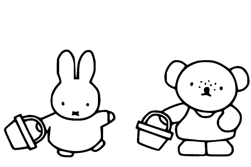 Miffy et Barbara coloring page