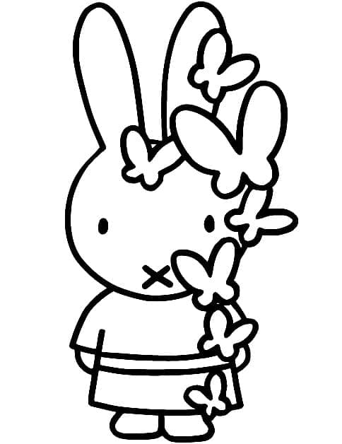 Miffy et Papillons coloring page