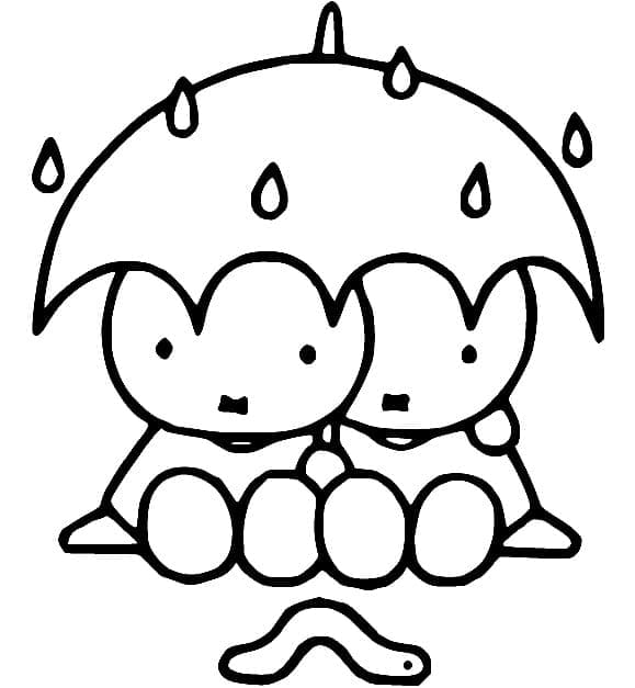 Miffy et Ver coloring page