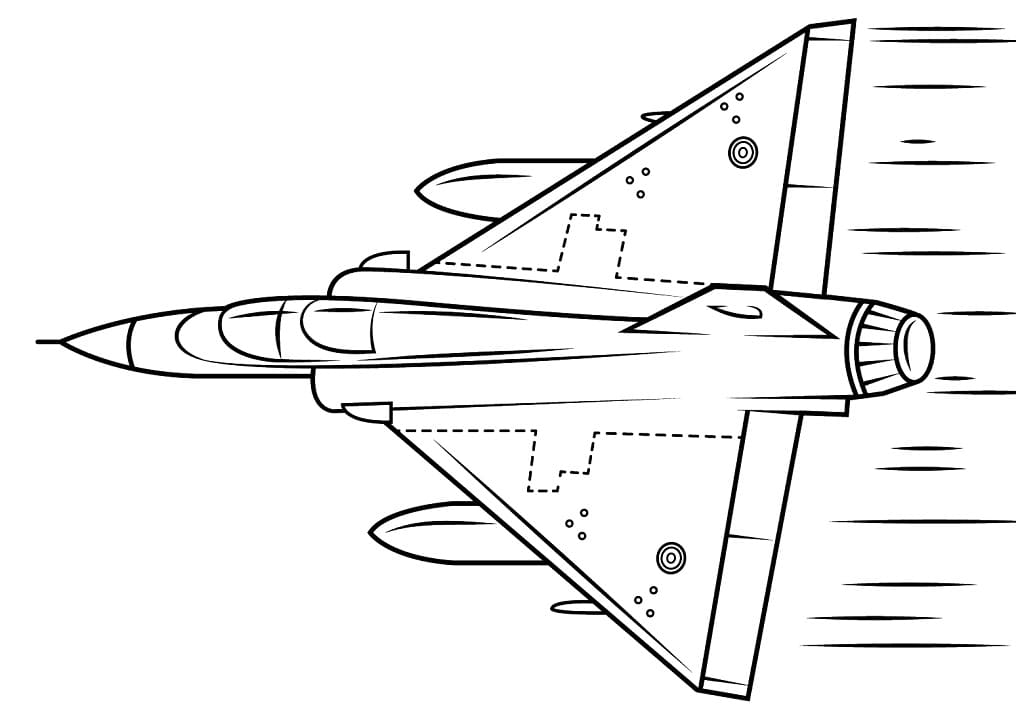 Mirage 2000 Avion de Chasse coloring page