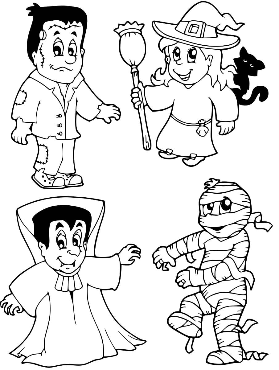 Monstres d’Halloween Pour Petit coloring page