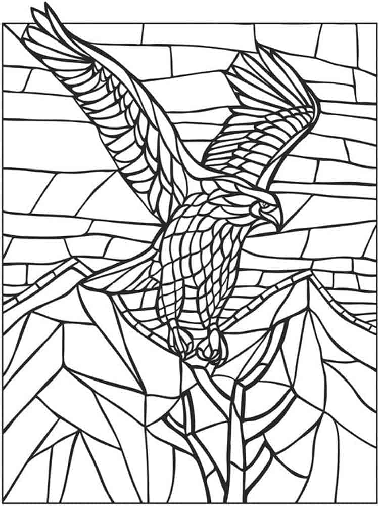 Mosaïque d’aigle coloring page
