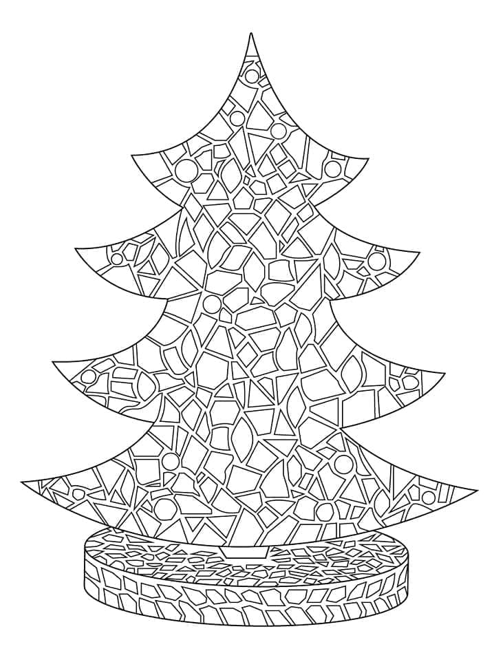 Mosaïque de Sapin de Noël coloring page