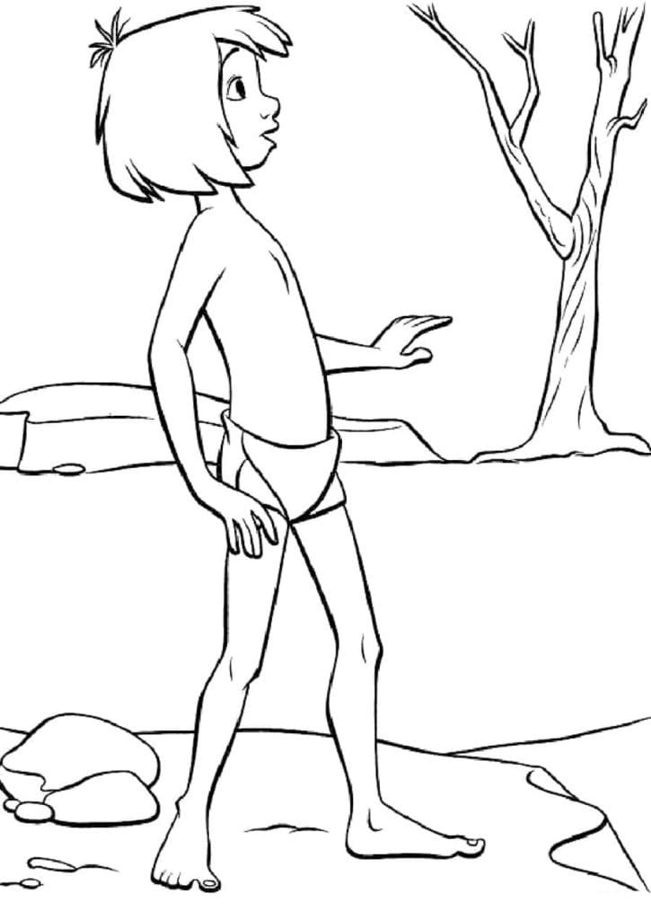 Mowgli dans Le Livre de la Jungle coloring page