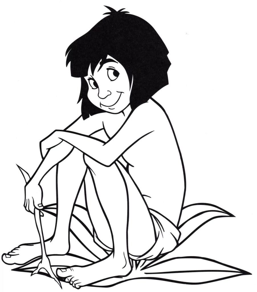 Mowgli Souriant coloring page