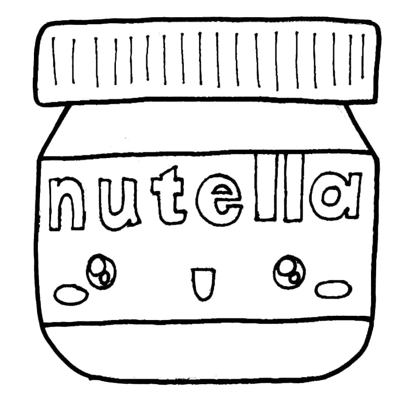 Nutella Kawaii coloring page