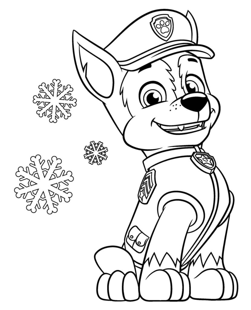 Pat Patrouille Noel Chase coloring page