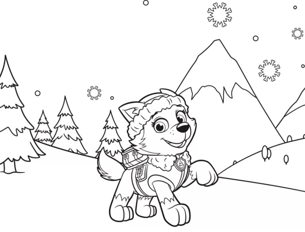 Pat Patrouille Noel Everest coloring page