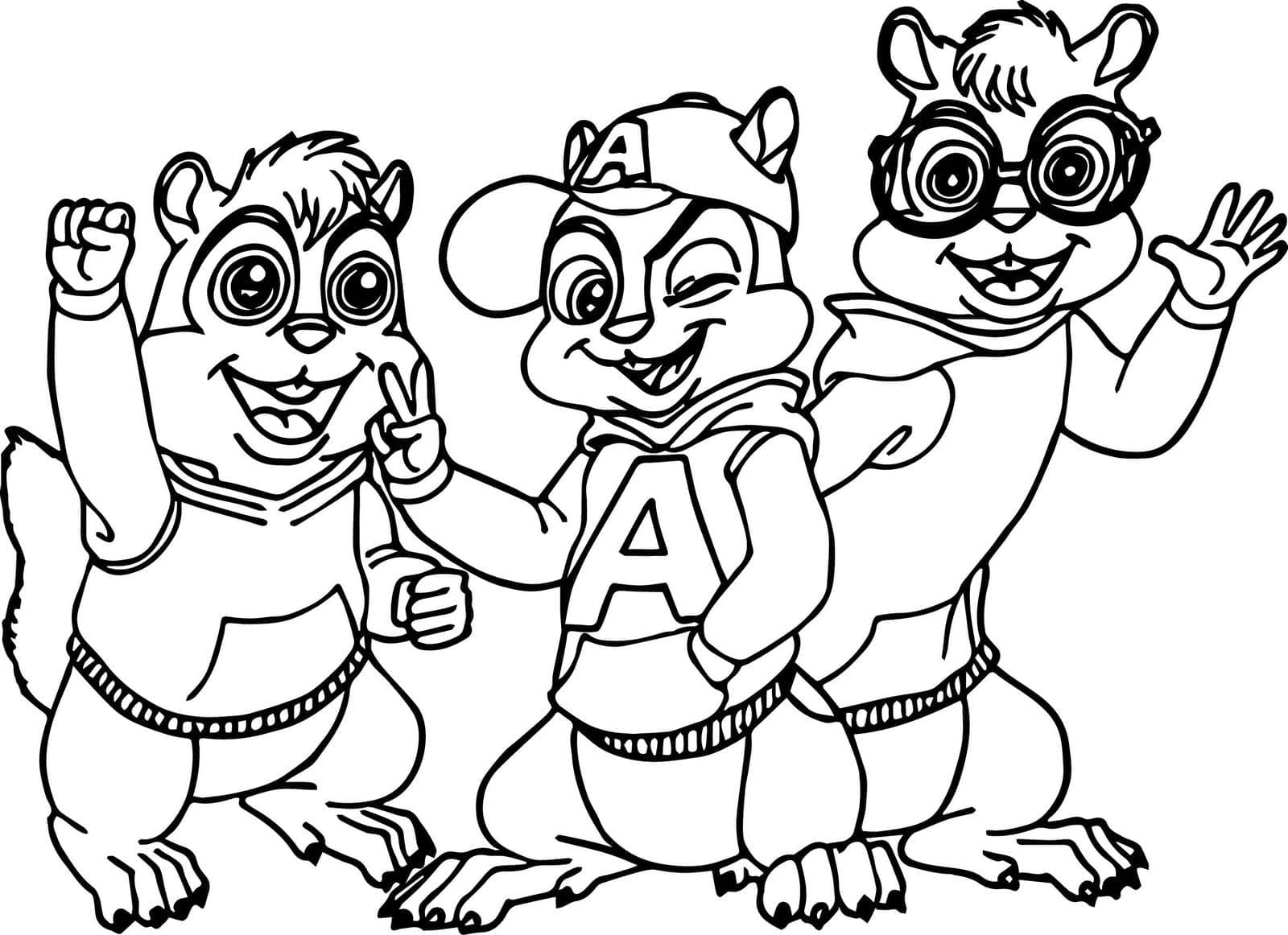 Personnages dans Alvin et les Chipmunks coloring page