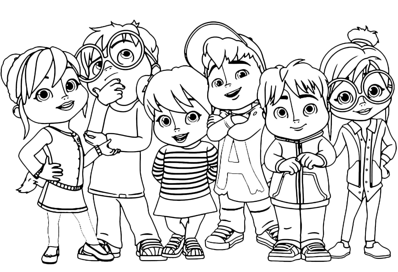 Personnages de Alvin et les Chipmunks coloring page