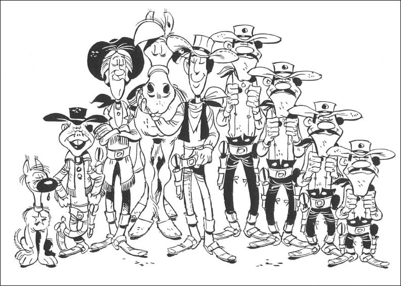Personnages de Lucky Luke coloring page