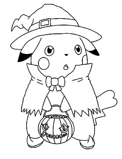 Pikachu d’Halloween Gratuit coloring page