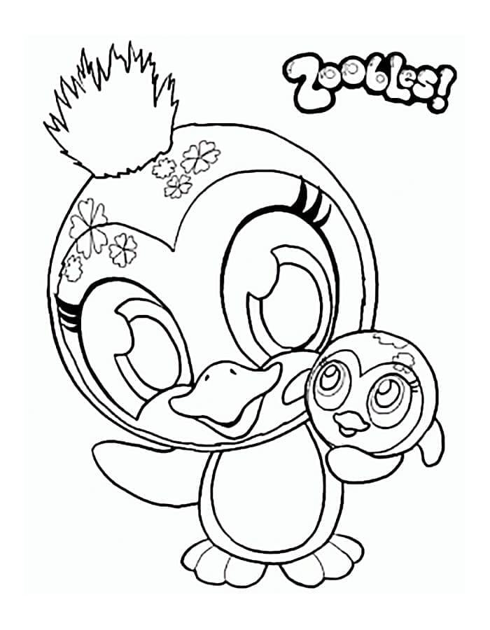 Pingouin Zoobles coloring page