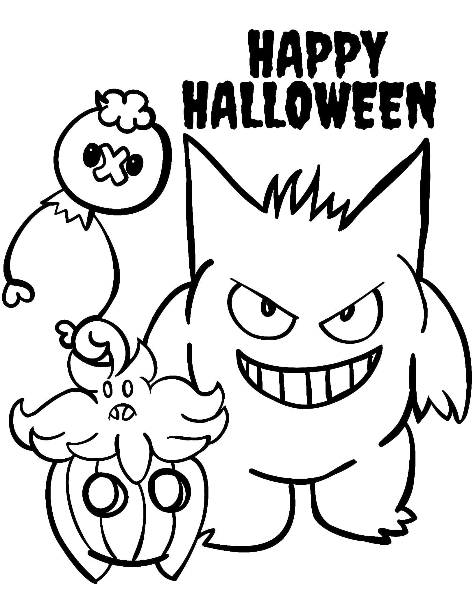 Coloriage Pokémon d'Halloween Pour Enfants