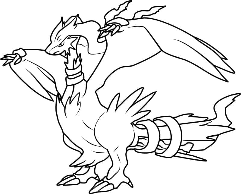 Pokémon Légendaire Reshiram coloring page