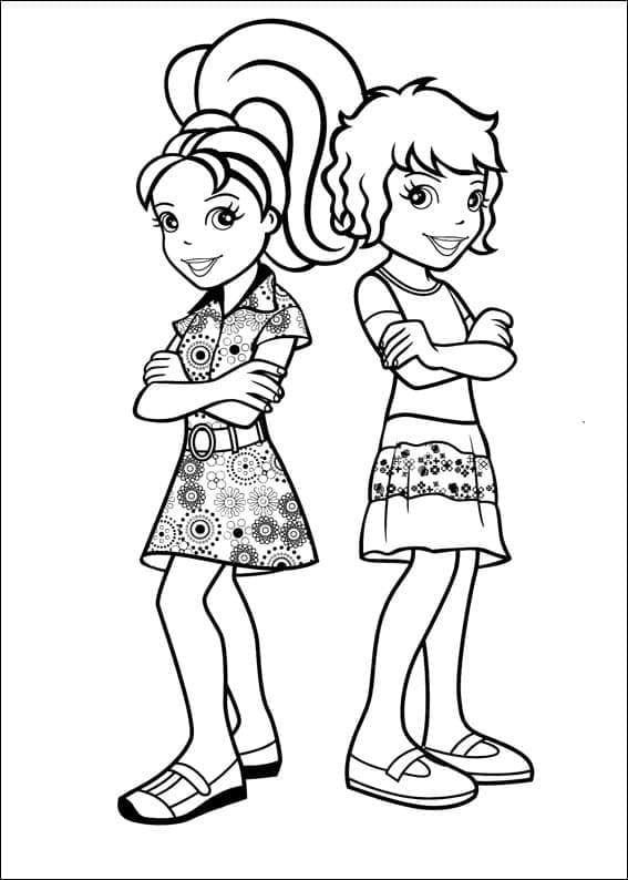 Polly Pocket et Amie coloring page