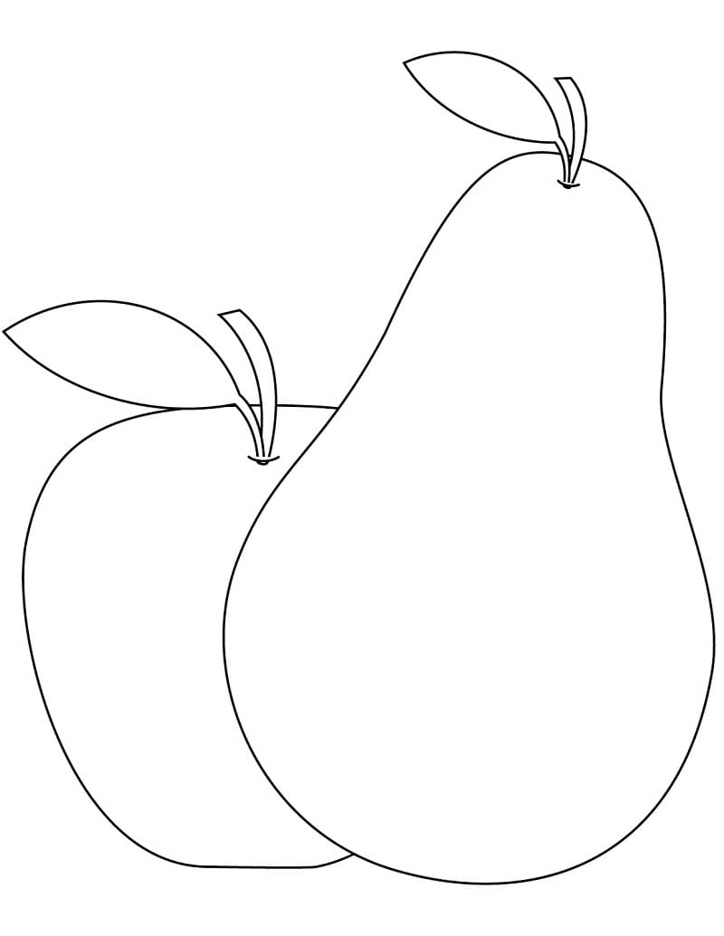 Pomme et Poire coloring page