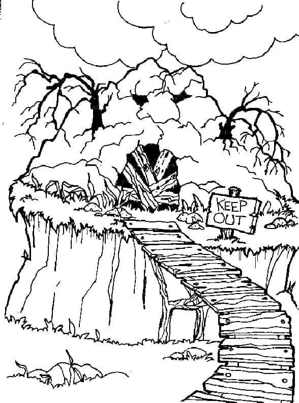 Pont Effrayant coloring page