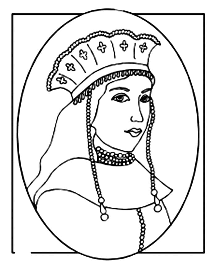 Coloriage Portrait de la Reine