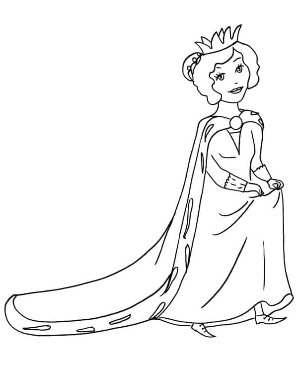 Reine Heureuse coloring page