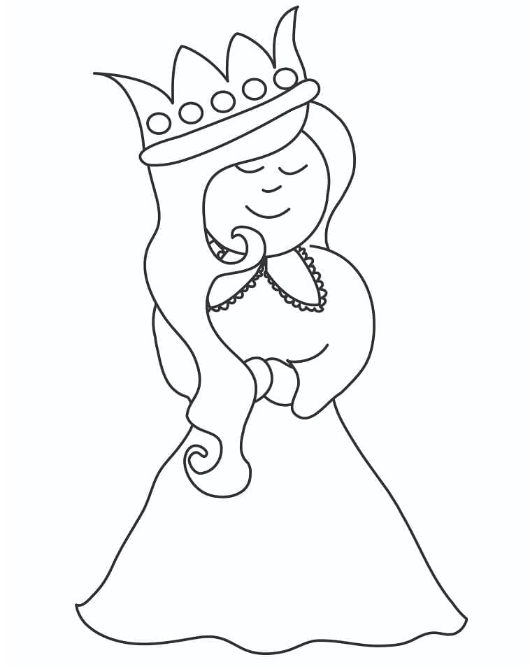 Reine Souriante coloring page
