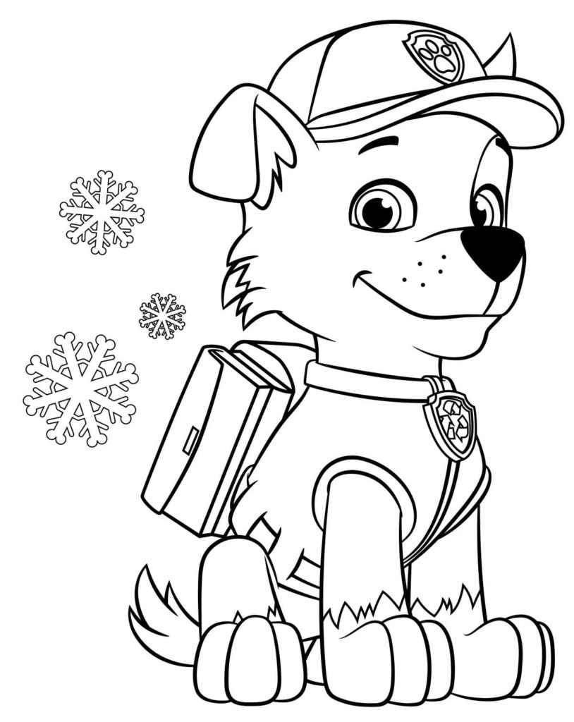 Rocky Pat Patrouille Noel coloring page