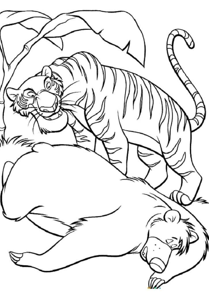 Shere Khan et Baloo coloring page
