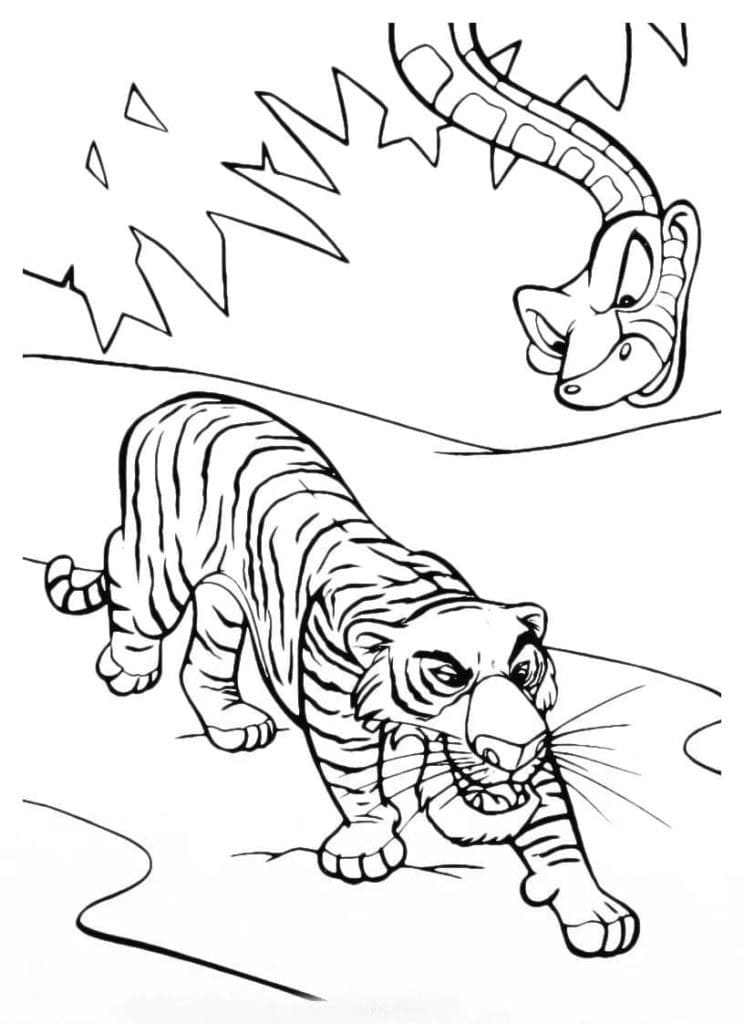 Shere Khan et Kaa de Le Livre de la Jungle coloring page