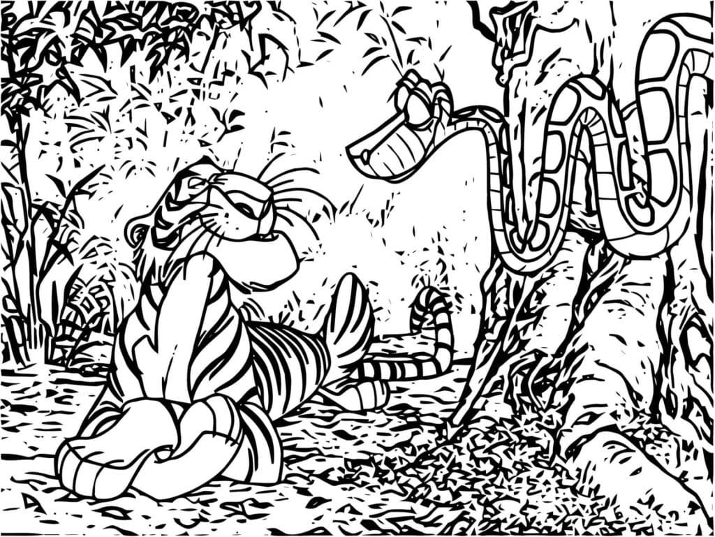 Shere Khan et Kaa coloring page