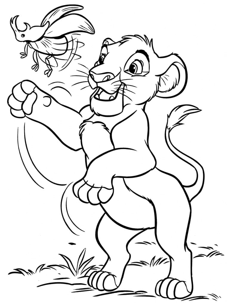 Simba Heureux coloring page