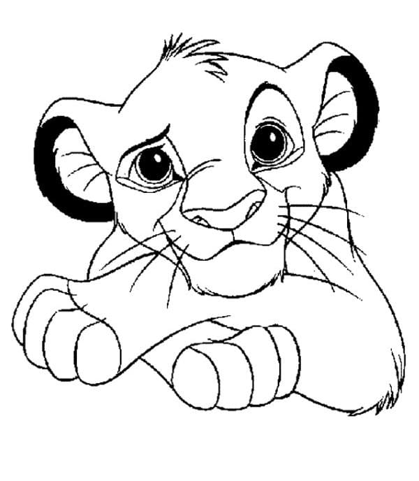 Coloriage Simba Souriant