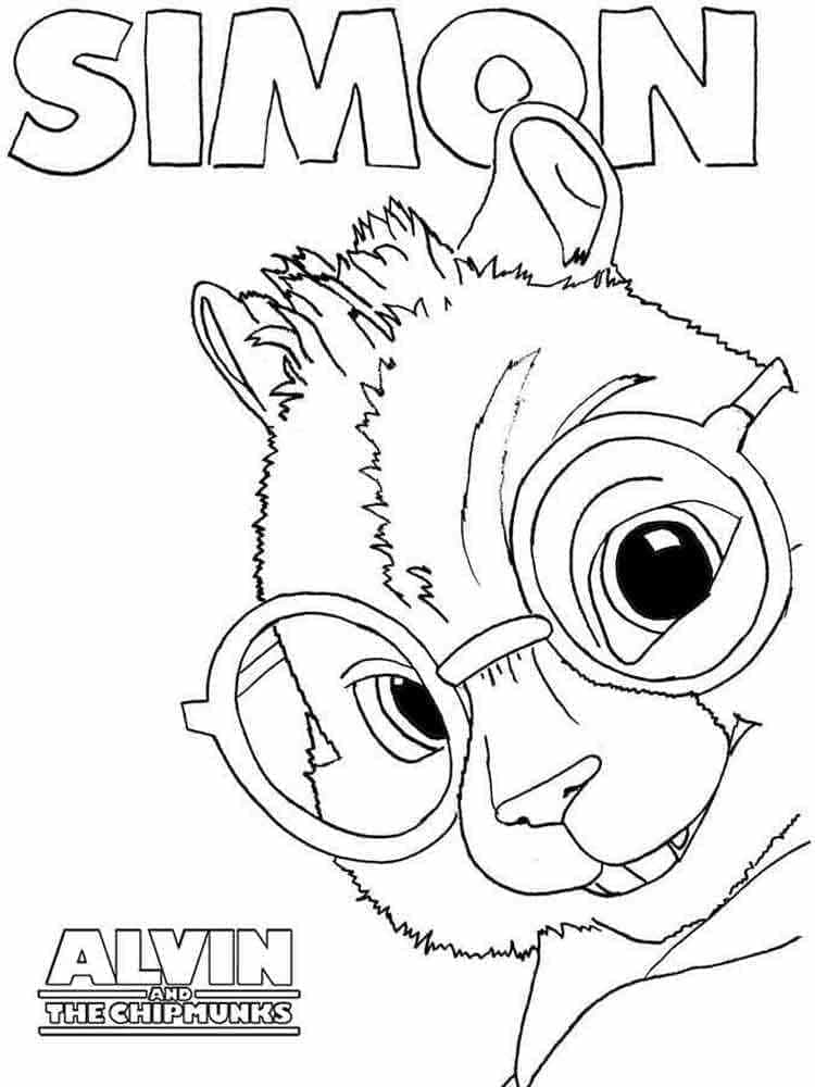 Simon de Alvin et les Chipmunks coloring page