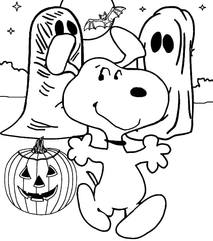 Coloriage Snoopy à Halloween