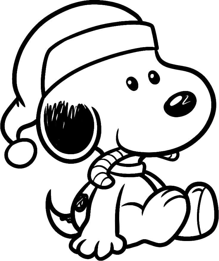 Coloriage Snoopy à Noël