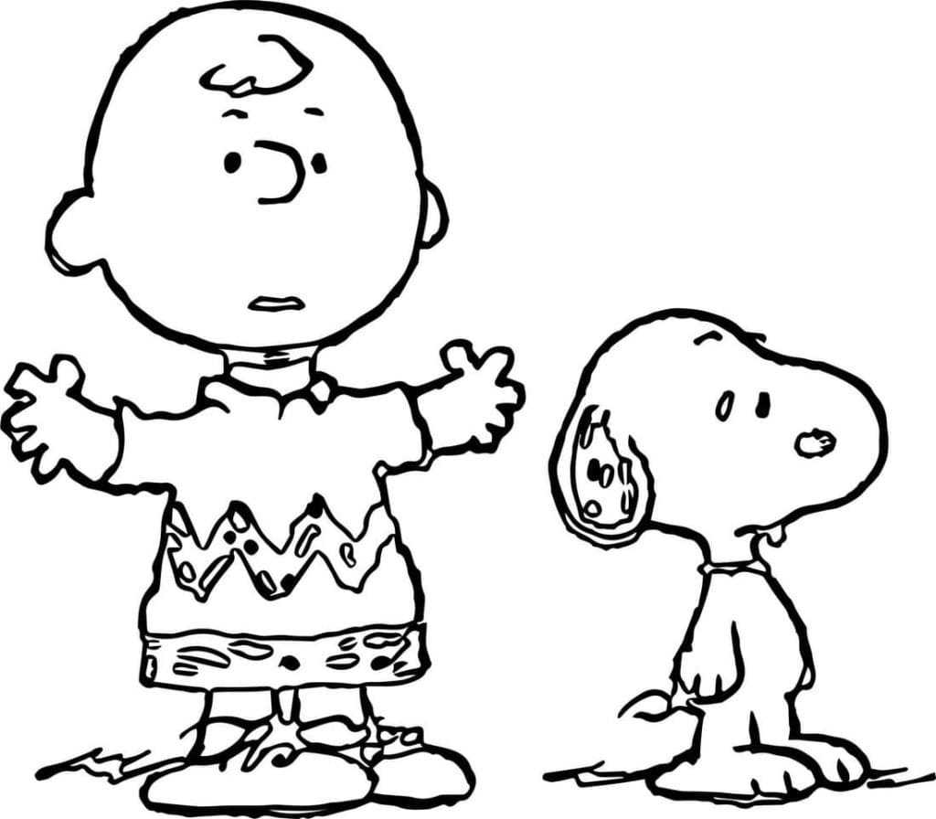 Coloriage Snoopy avec Charlie Brown