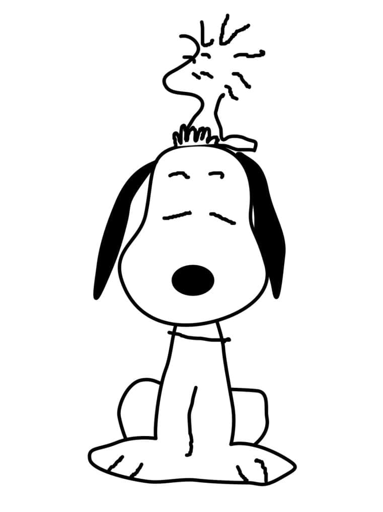 Coloriage Snoopy avec Woodstock