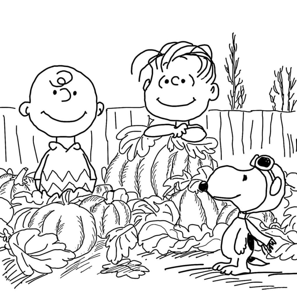Snoopy, Charlie Brown et Linus van Pelt coloring page