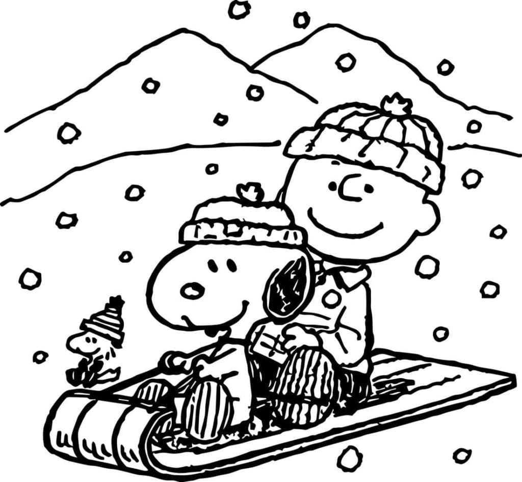 Snoopy, Charlie Brown et Woodstock coloring page