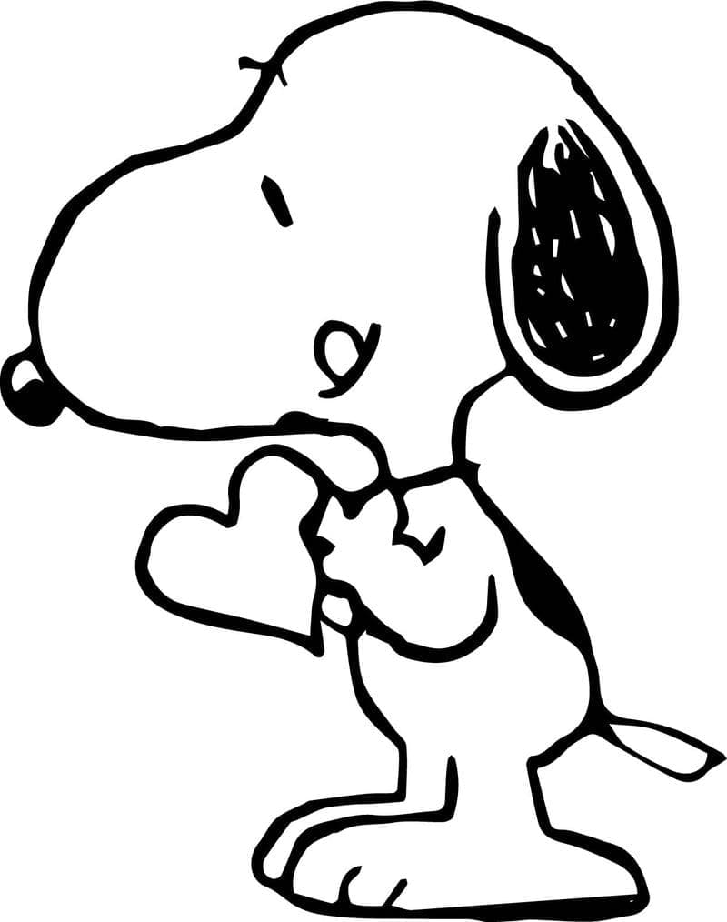 Snoopy et le Coeur coloring page