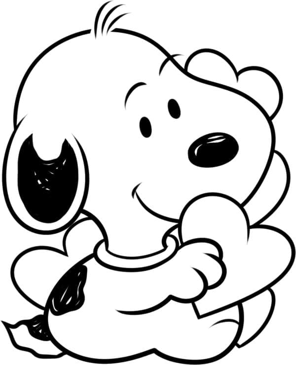 Coloriage Snoopy et les Coeurs