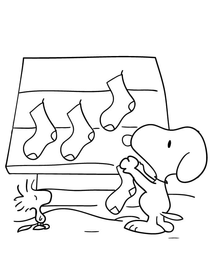 Snoopy et Woodstock de Peanuts coloring page