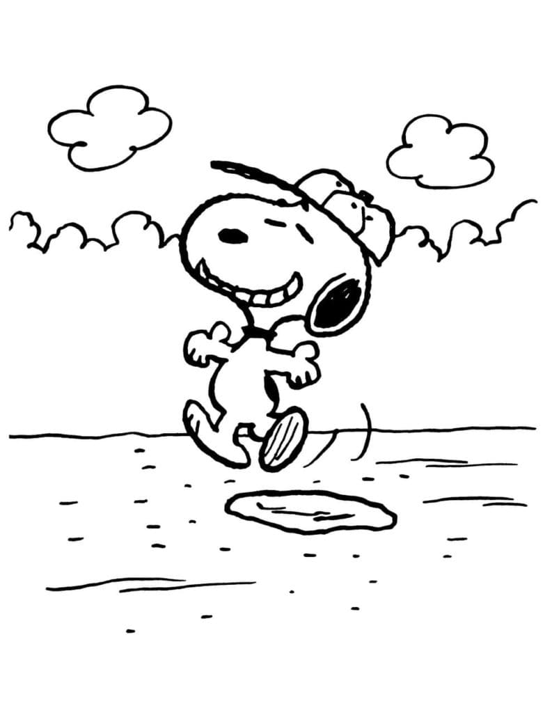 Coloriage Snoopy Heureux