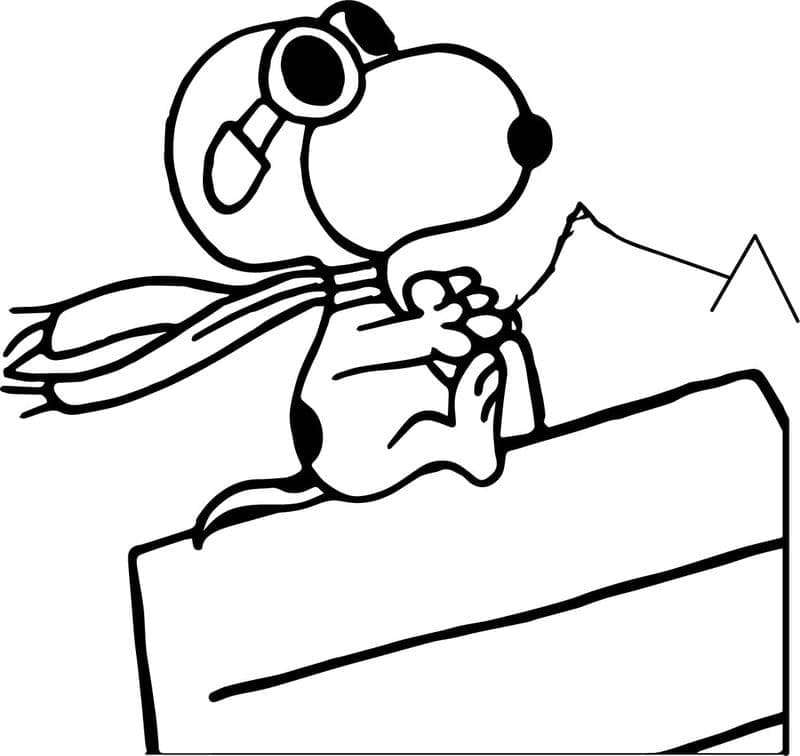 Snoopy le Pilote coloring page