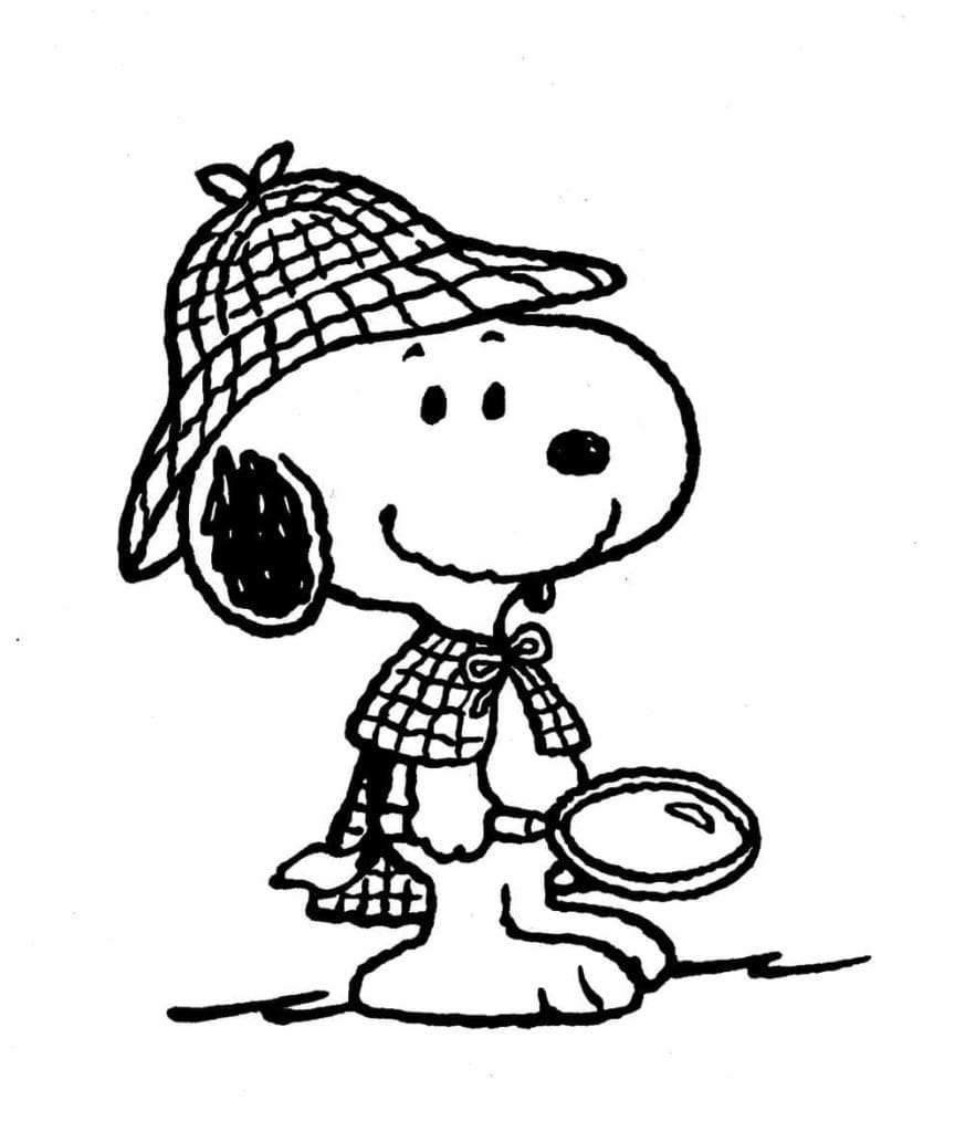 Snoopy le Sherlock Holmes coloring page