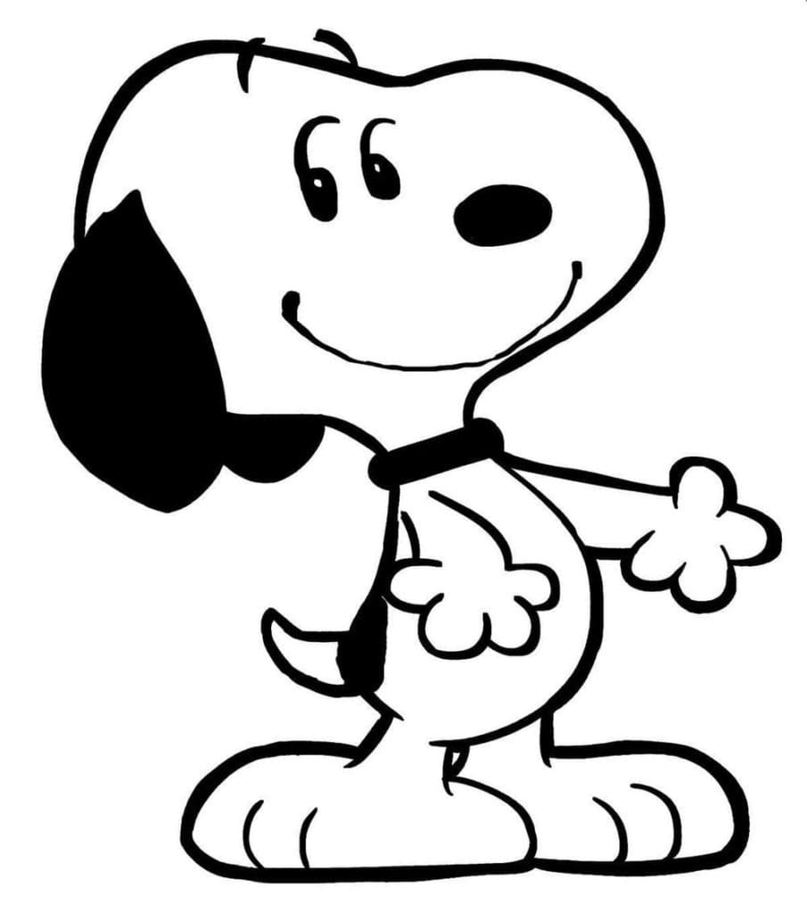 Coloriage Snoopy Souriant