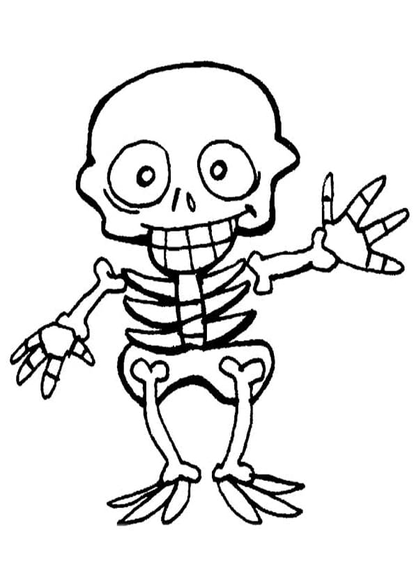 Squelette d’Halloween Mignon Pour Enfants coloring page