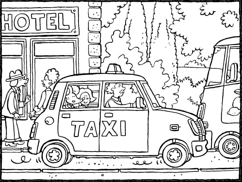 Taxi 3 coloring page