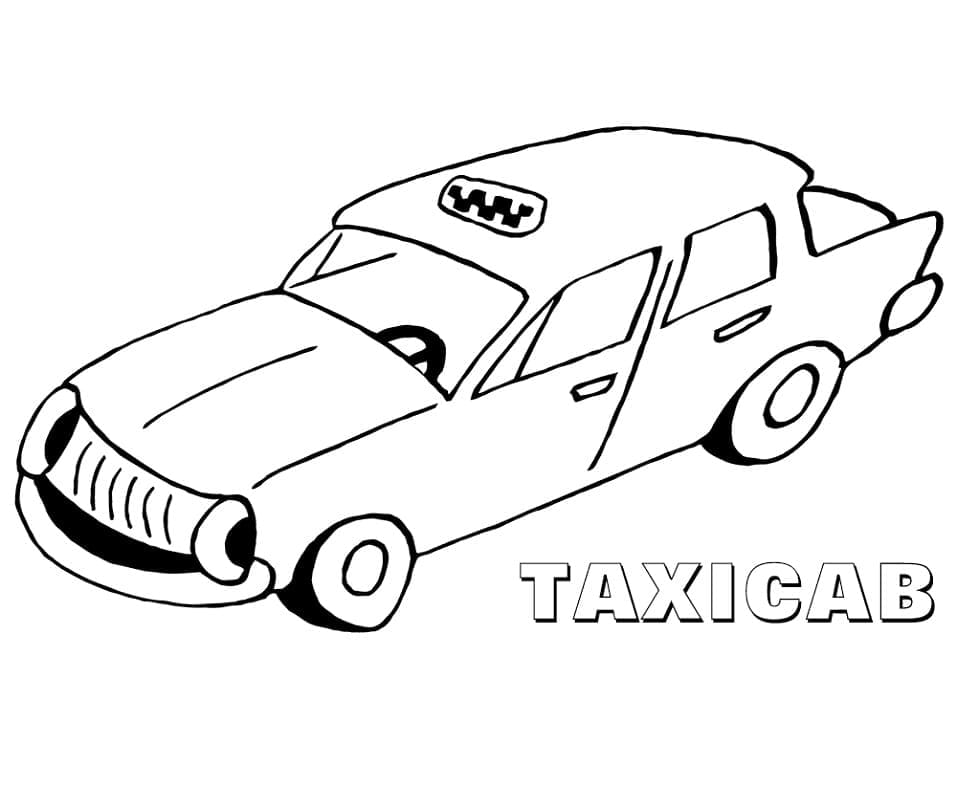 Taxi Drôle coloring page