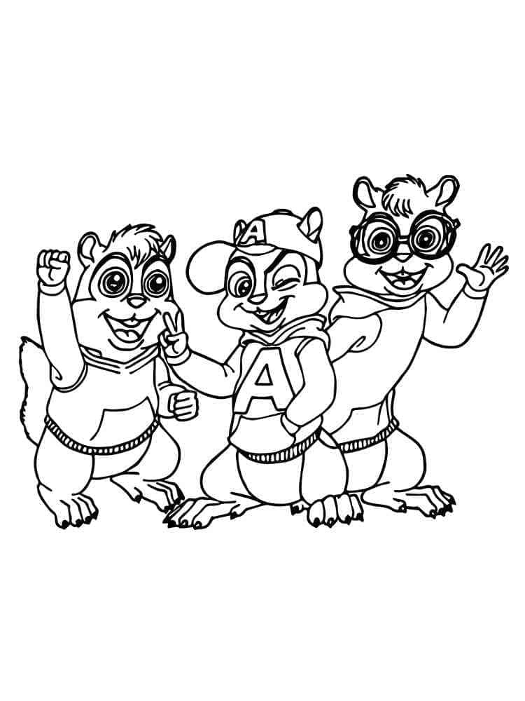 Théodore, Alvin et Simon coloring page