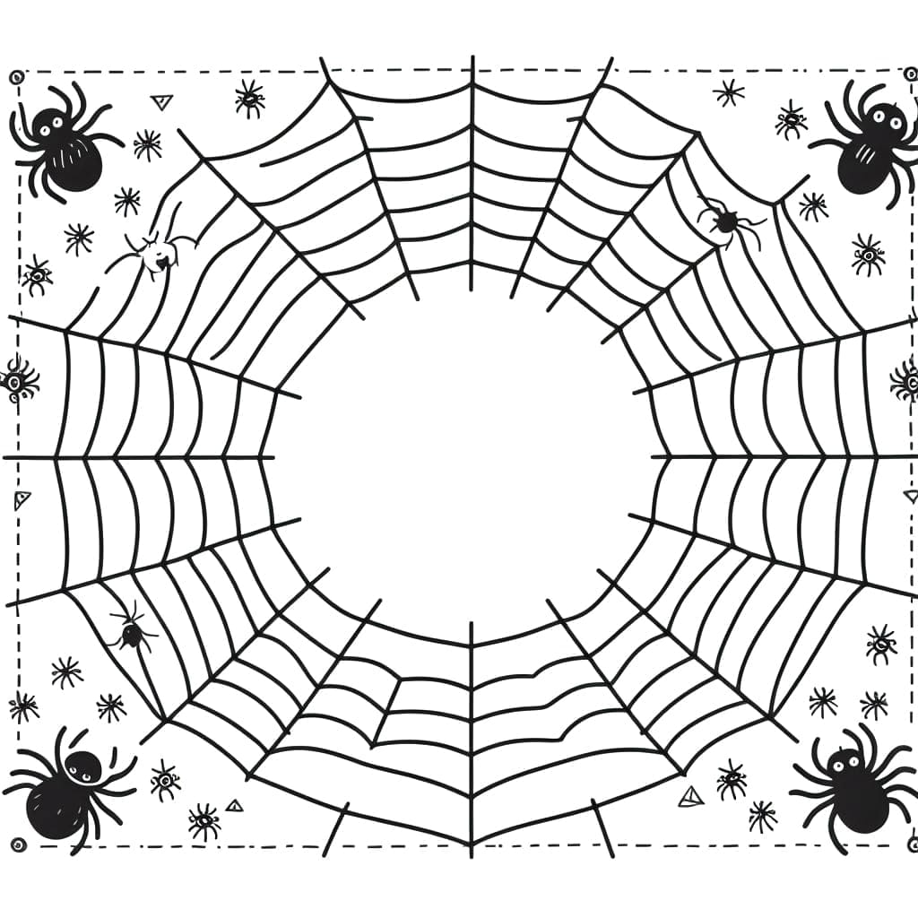 Coloriage Toile d'Araignée d'Halloween